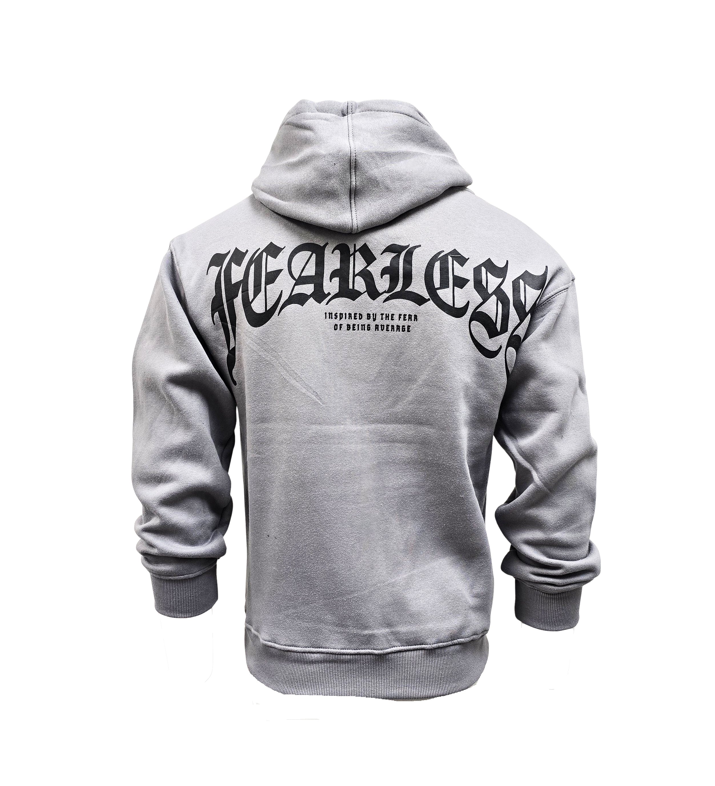 PJ MARK BLEECKER & MERCER MEN'S RHINESTONE FEARLESS GREY GRAPHIC HOODIE