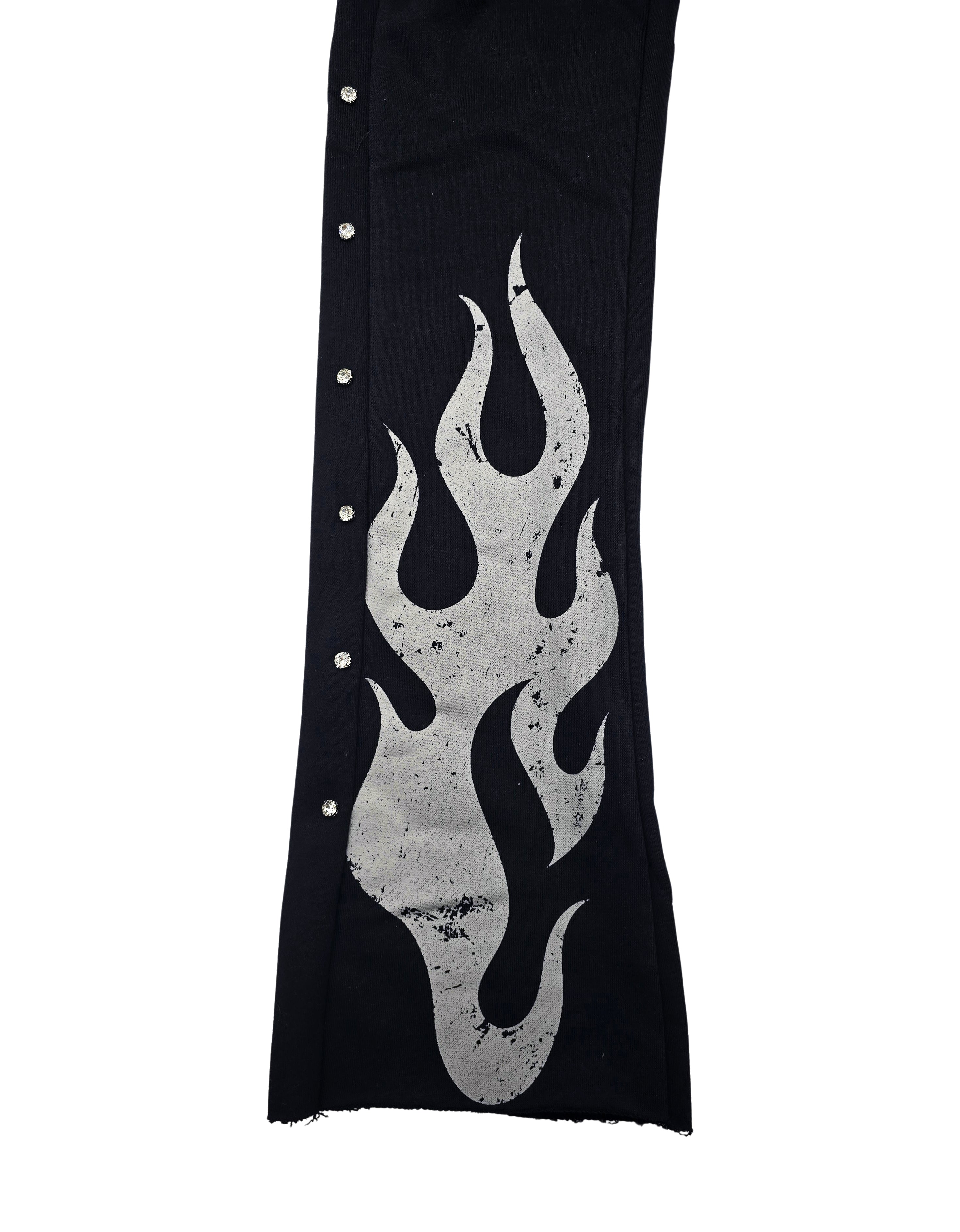 PJ MARK BLEECKER & MERCER MEN'S 2PIECE RHINESTONE GAME OF LIFE, PARADISE GRAPHIC BLACK PULLOVER & STACKED PANTS SET