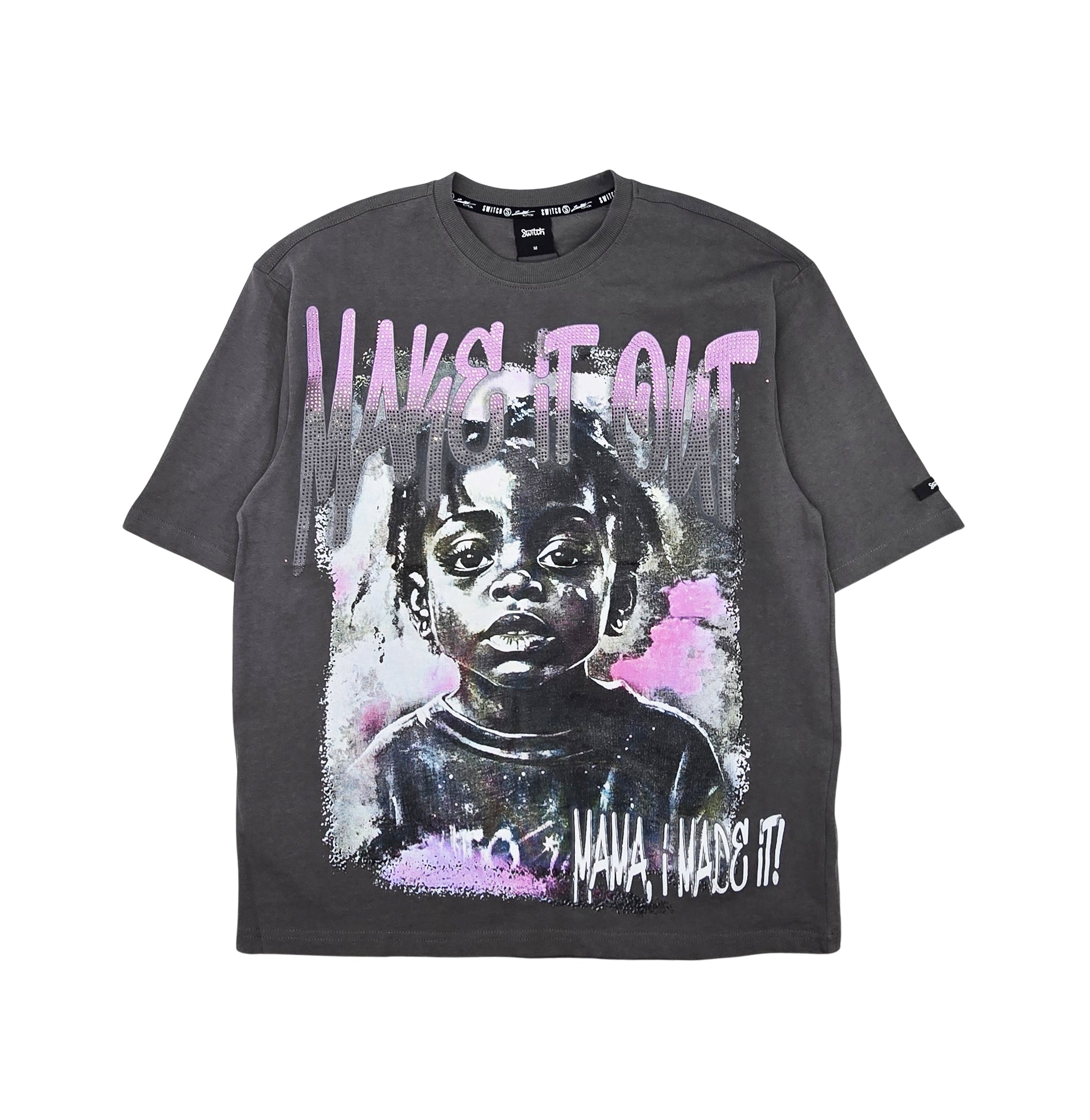 SWITCH MEN'S STAY DEVIOUS, MAKE IT OUT GRAPHIC T-SHIRT (GREY)