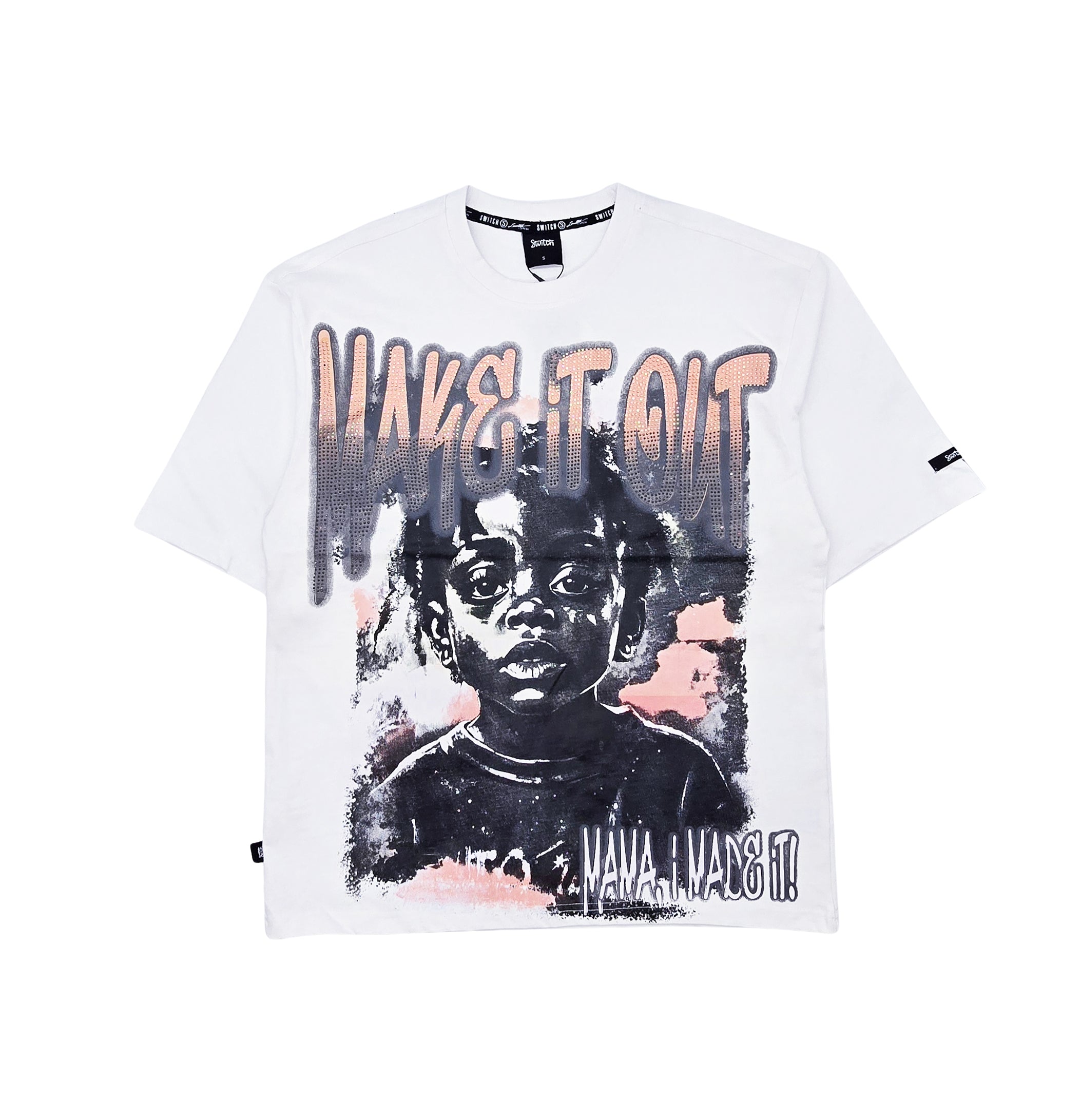 SWITCH MEN'S STAY DEVIOUS, MAKE IT OUT GRAPHIC T-SHIRT (WHITE)