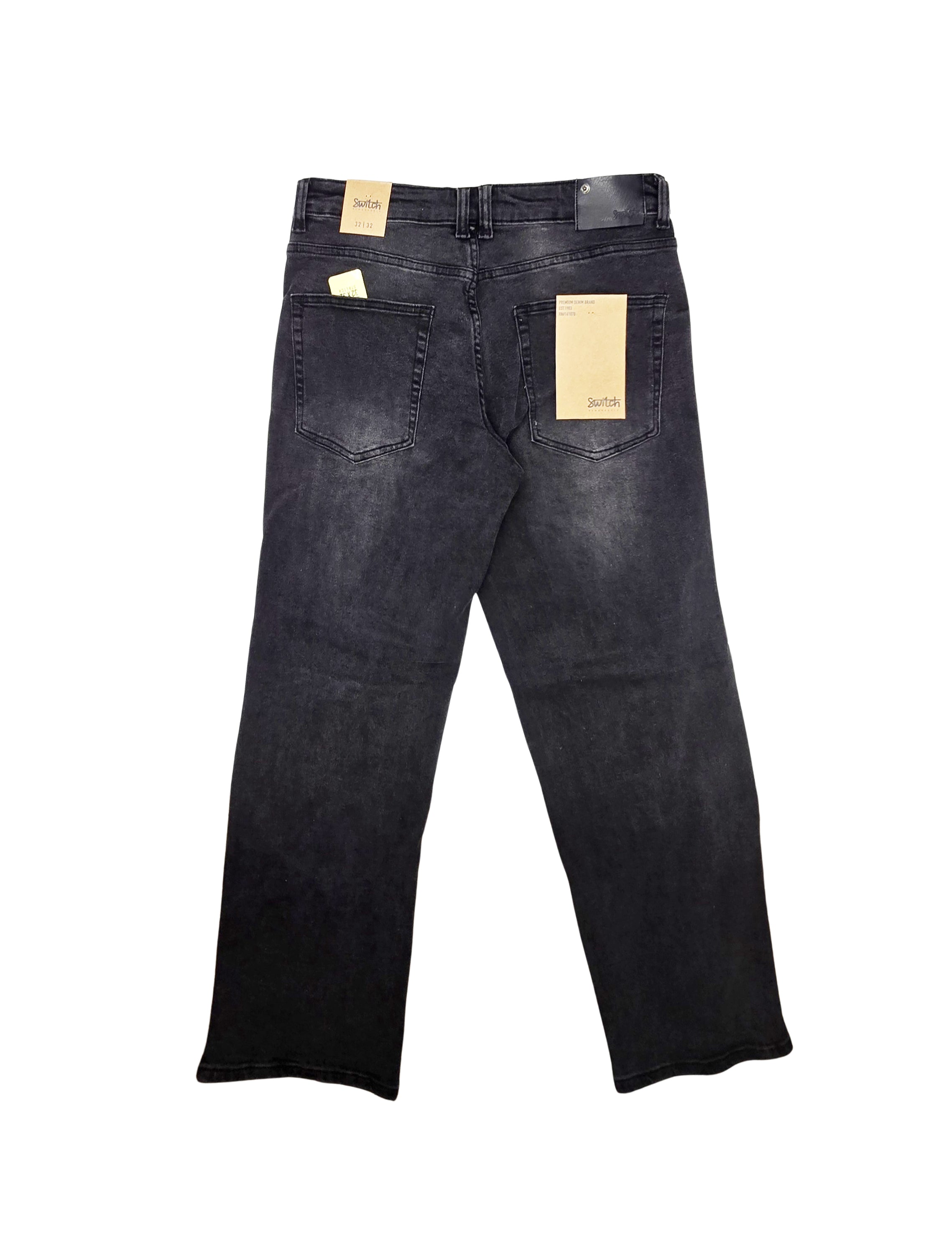 SWITCH REMARKABLE MEN'S LOOSE FIT RIPPED DENIM JEANS (BLACK)