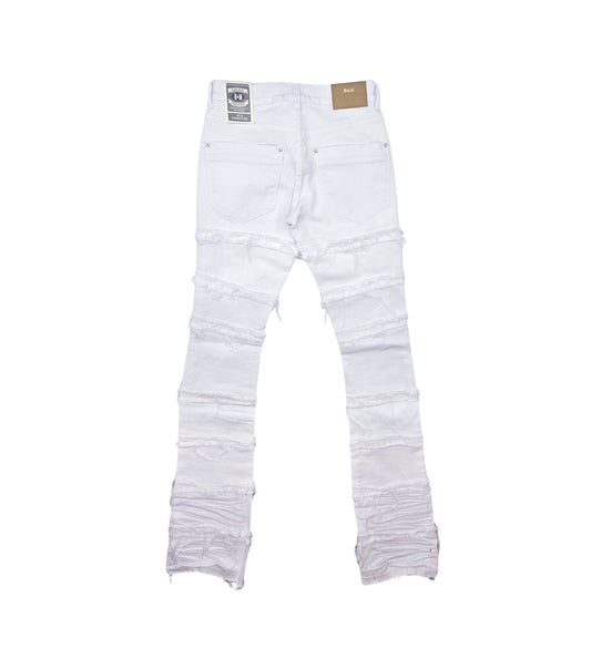BLEECKER & MERCER MEN'S DENIM STACKED JEANS (WHITE)