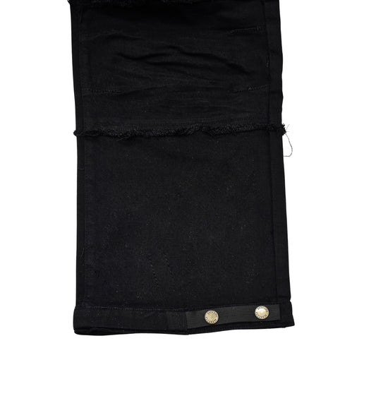 BLEECKER & MERCER MEN'S LOOSE FIT CARGO DENIM JEANS (JET BLACK)