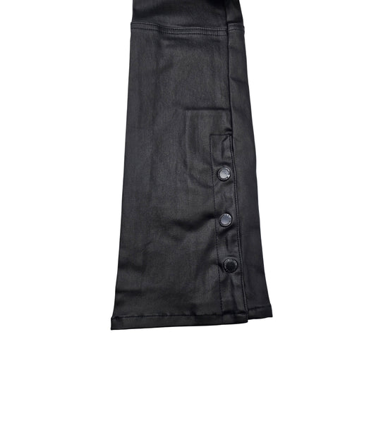 BLEECKER & MERCER MEN'S PREMIUM WAX COATED CARGO STACKED JEANS (BLACK)