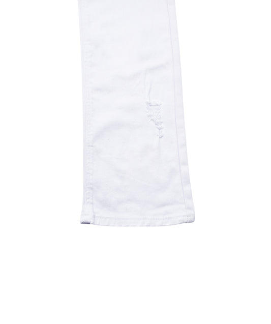 COPPER RIVET MEN'S DENIM REGULAR FIT FLARED RIPPED JEANS (WHITE)