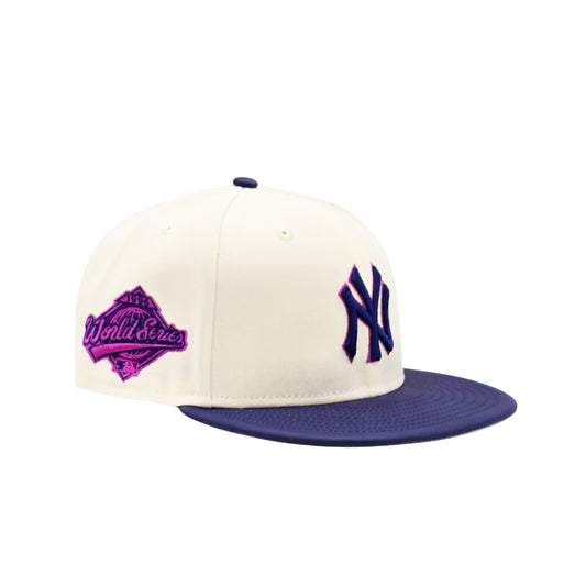 NEW ERA 59FIFTY MLB NEW YORK YANKEES 1996 WORLD SERIES CREAM/PURPLE FITTED HAT