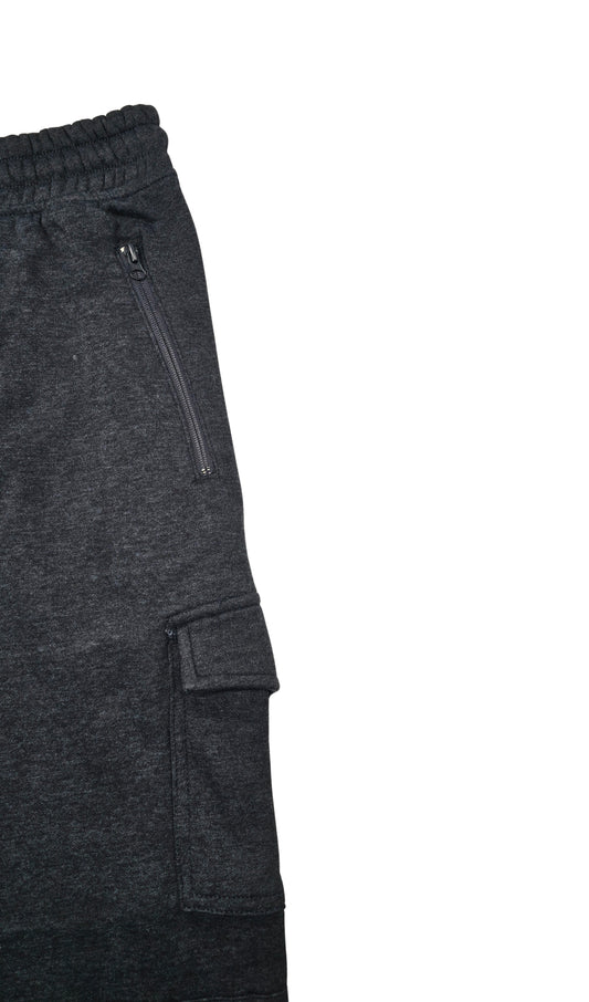 AGILE MEN'S CARGO FLEECE JOGGERS (CHARCOAL)