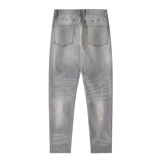 STONED OUT RHINESTONE GREY DENIM JEANS