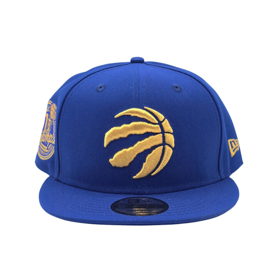 NEW ERA 9FIFTY NBA TORONTO RAPTORS 1X CHAMPS BLACK ROYAL BLUE/GOLD SNAPBACK HAT
