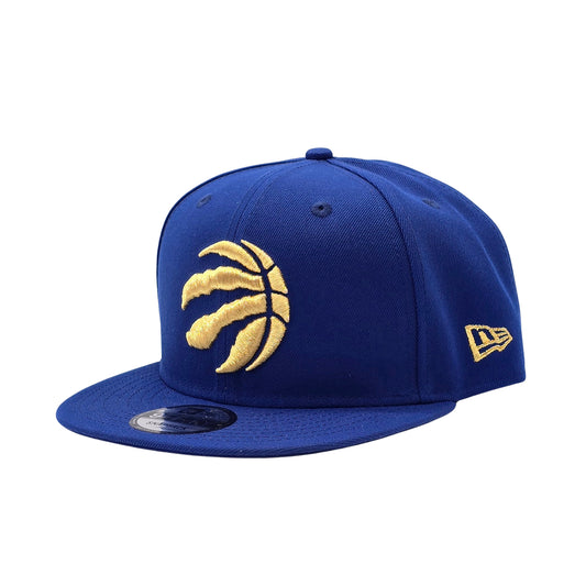 NEW ERA 9FIFTY NBA TORONTO RAPTORS 1X CHAMPS BLACK ROYAL BLUE/GOLD SNAPBACK HAT