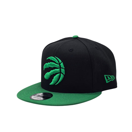 NEW ERA 9FIFTY NBA TORONTO RAPTORS 1X CHAMPS BLACK KELLY GREEN SNAPBACK HAT