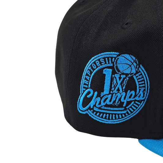 NEW ERA 9FIFTY NBA TORONTO RAPTORS 1X CHAMPS BLACK/BLUE SNAPBACK HAT