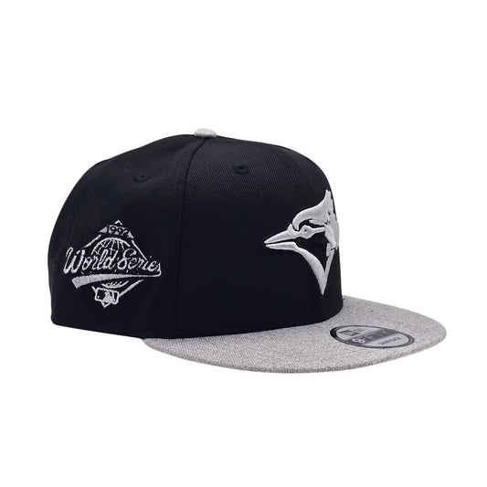 NEW ERA 9FIFTY WORLD SERIES 1992 MLB TORONTO BLUE JAYS BLACK & HEATHER GREY SNAPBACK HAT