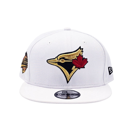 NEW ERA 9FIFTY MLB 1993 WORLD SERIES TORONTO BLUE JAYS WHITE, GOLD & RED SNAPBACK HAT
