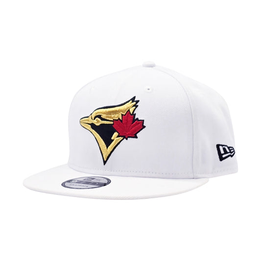 NEW ERA 9FIFTY MLB 1993 WORLD SERIES TORONTO BLUE JAYS WHITE, GOLD & RED SNAPBACK HAT