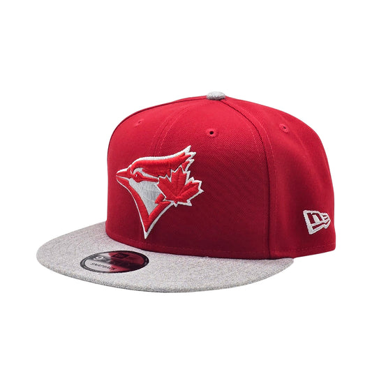 NEW ERA 9FIFTY MLB TORONTO BLUE JAYS 20TH ANNIVERSARY SCARLET RED & HEATHER GREY SNAPBACK HAT