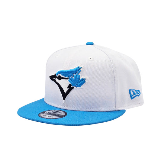 NEW ERA 9FIFTY MLB 1992 WORLD SERIES TORONTO BLUE JAYS WHITE & AQUA BLUE SNAPBACK HAT