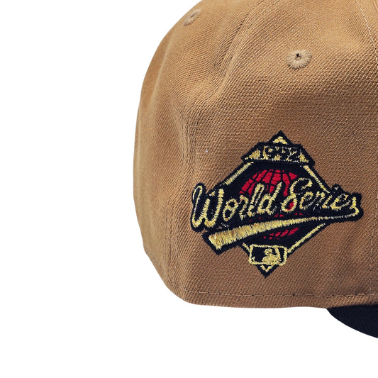 NEW ERA 9FIFTY MLB 1992 WORLD SERIES TORONTO BLUE JAYS LIGHT BRONZE & BLACK SNAPBACK HAT
