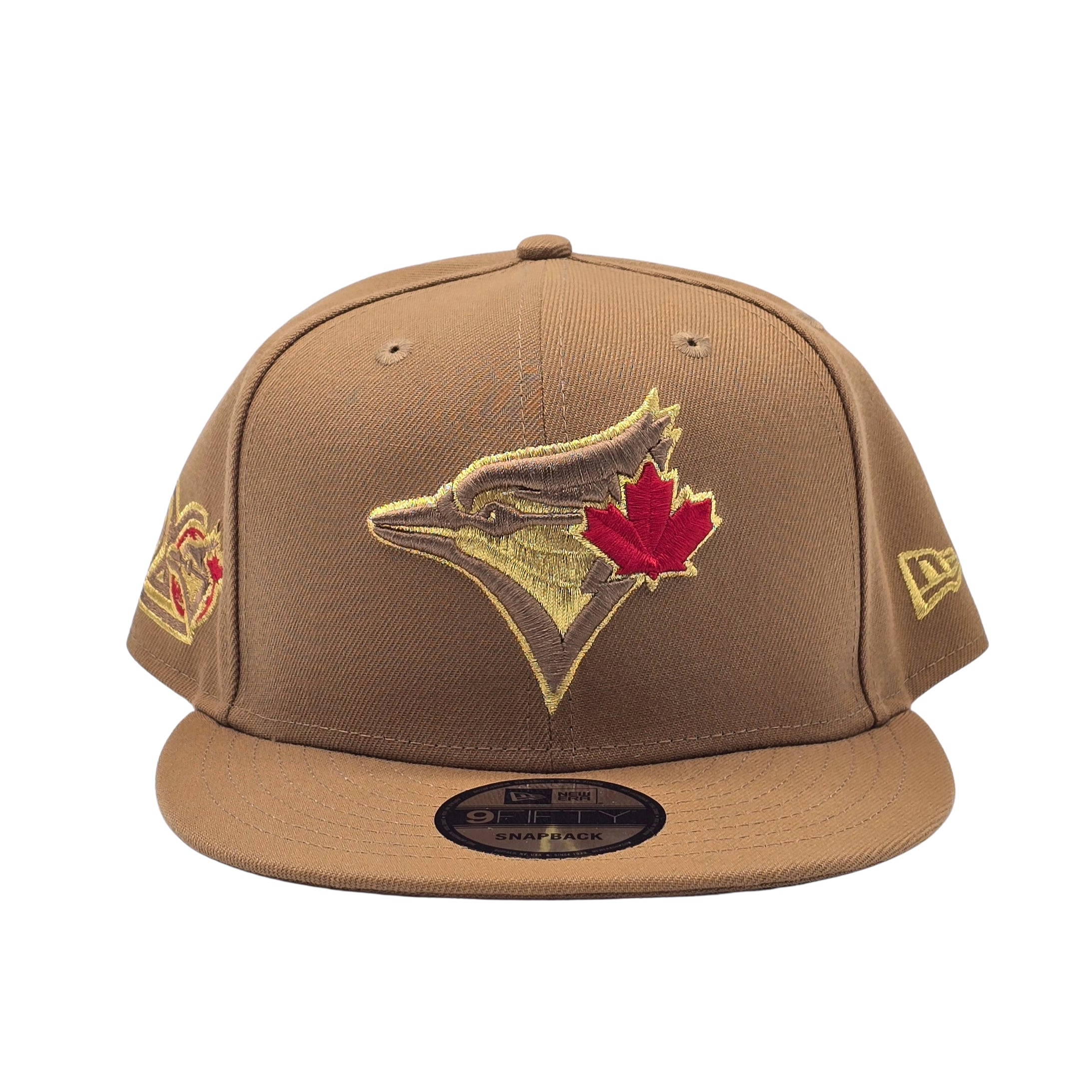 NEW ERA 9FIFTY MLB TORONTO BLUE JAYS 20TH ANNIVERSARY LIGHT BRONZE GOLD SNAPBACK HAT