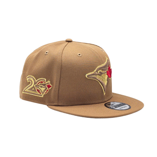 NEW ERA 9FIFTY MLB TORONTO BLUE JAYS 20TH ANNIVERSARY LIGHT BRONZE GOLD SNAPBACK HAT