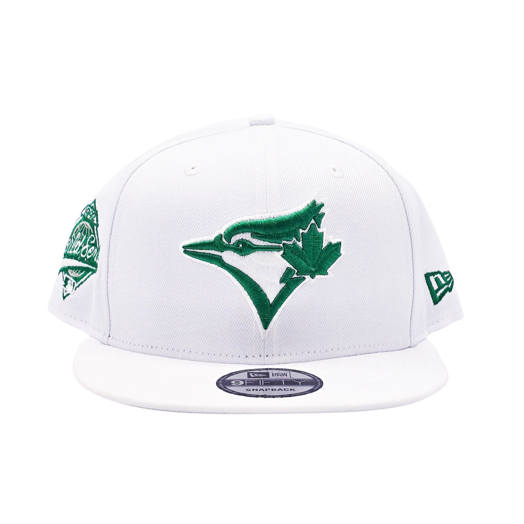 NEW ERA 9FIFTY MLB 1992 WORLD SERIES TORONTO BLUE JAYS WHITE & SHAMROCK GREEN SNAPBACK HAT