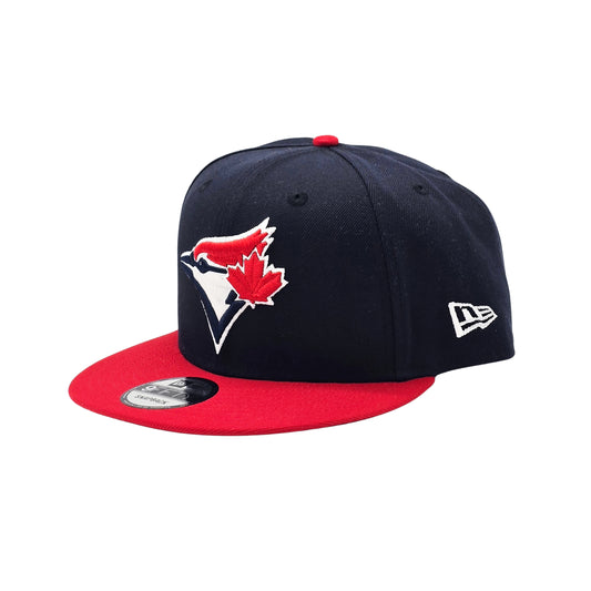 NEW ERA 9FIFTY MLB TORONTO BLUE JAYS 20TH ANNIVERSARY NAVY BLUE & SCARLET RED SNAPBACK HAT