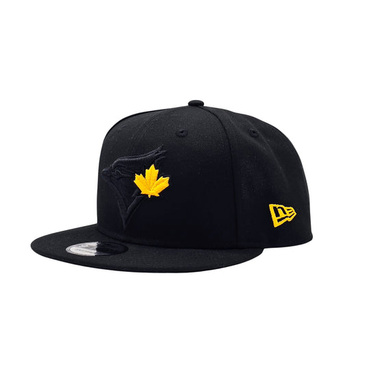 NEW ERA 9FIFTY MLB TORONTO BLUE JAYS 20TH ANNIVERSARY ALL BLACK & GOLD LEAF SNAPBACK HAT