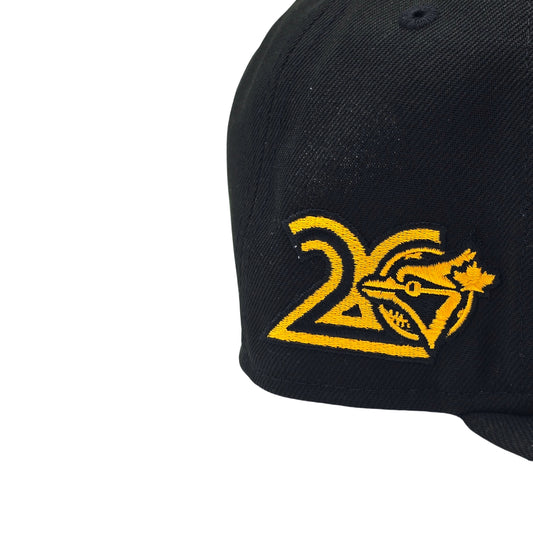 NEW ERA 9FIFTY MLB TORONTO BLUE JAYS 20TH ANNIVERSARY ALL BLACK & GOLD LEAF SNAPBACK HAT