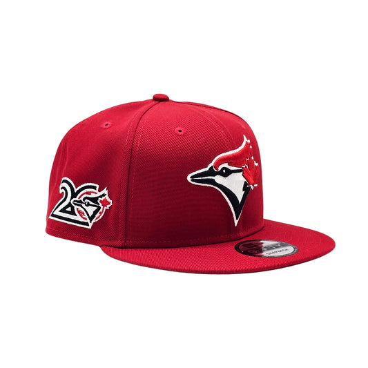 NEW ERA 9FIFTY MLB TORONTO BLUE JAYS 20TH ANNIVERSARY SCARLET RED SNAPBACK HAT