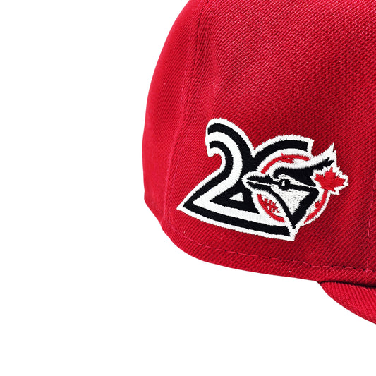 NEW ERA 9FIFTY MLB TORONTO BLUE JAYS 20TH ANNIVERSARY SCARLET RED SNAPBACK HAT