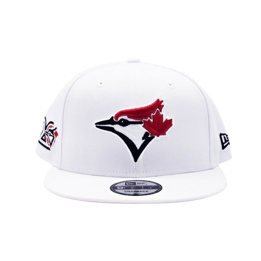 NEW ERA 9FIFTY MLB TORONTO BLUE JAYS 20TH ANNIVERSARY WHITE & RED SNAPBACK HAT