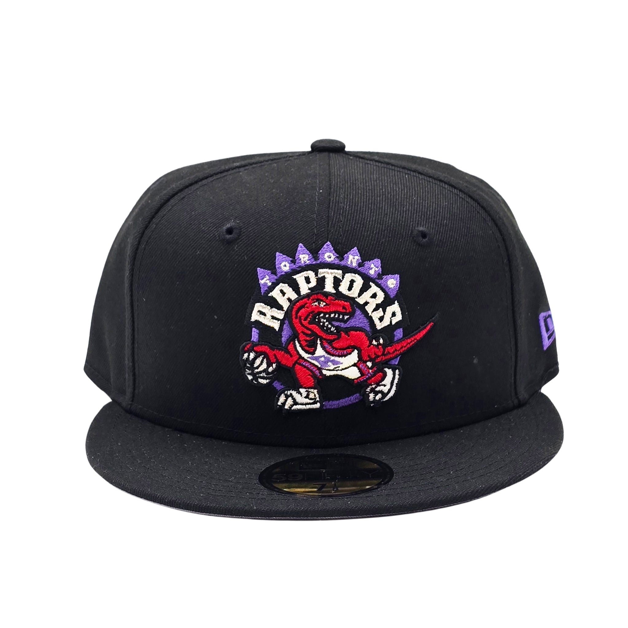 59FIFTY NEW ERA MEN'S NBA HARDWOOD CLASSICS TORONTO RAPTORS DINO LOGO BLACK FITTED HAT