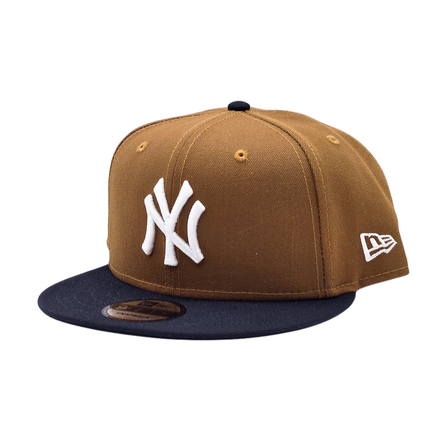 9FIFTY NEW ERA MEN'S MLB NEW YORK YANKEES BROWN/NAVY BLUE SNAPBACK HAT
