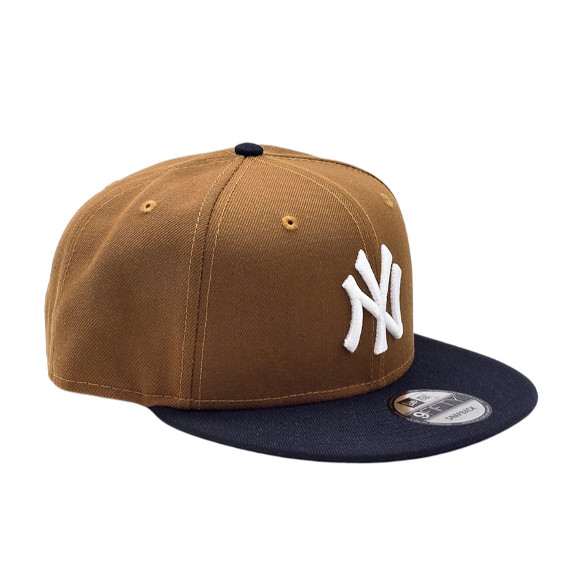9FIFTY NEW ERA MEN'S MLB NEW YORK YANKEES BROWN/NAVY BLUE SNAPBACK HAT