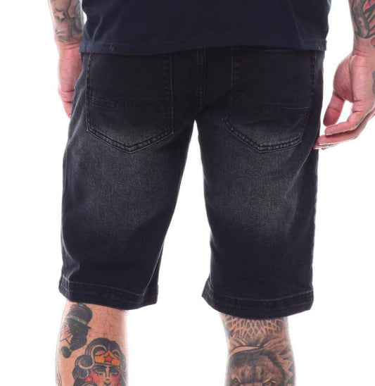 SWITCH MEN'S WASHED SPAN DENIM SHORTS (BLACK)