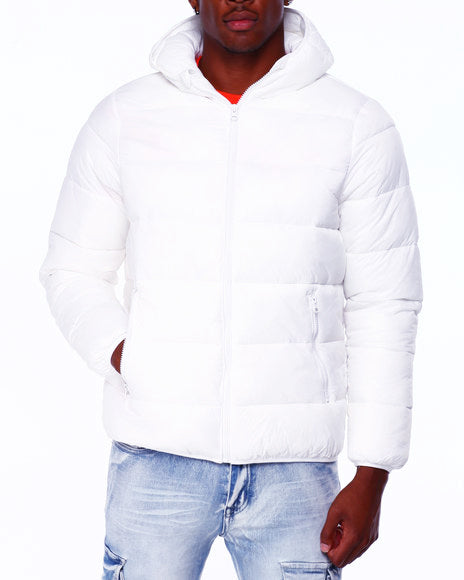 SWITCH REMARKABLE MEN'S PADDED BOMBER HOODIE JACKET (WHITE)