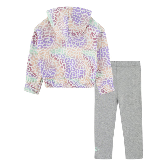 NIKE INFANT GIRLS HALF-ZIP HOODIE AND LEGGING SET (GREY SIZE 2T-4T)