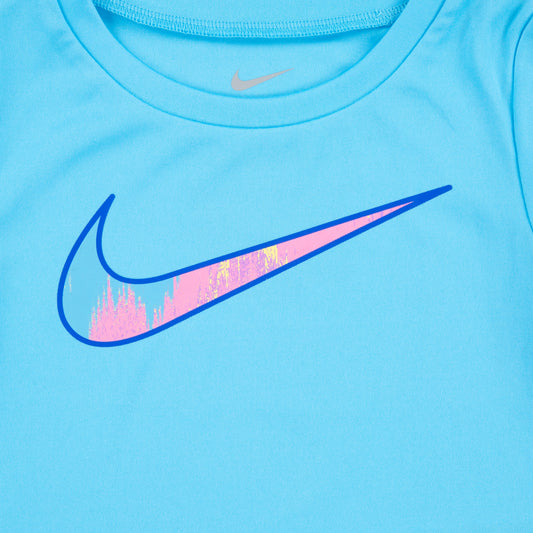 NIKE TODDLER GIRLS T-SHIRT & SPRINTER SHORT SET (BLUE SIZE 2T-4T)