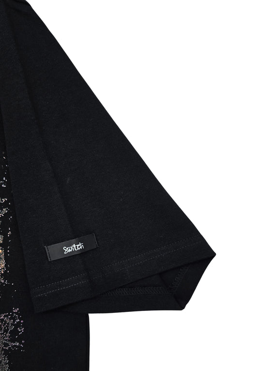 SWITCH MEN'S ANTIDOTE SKULL DROP SHOULDER GRAPHIC T-SHIRT (BLACK)