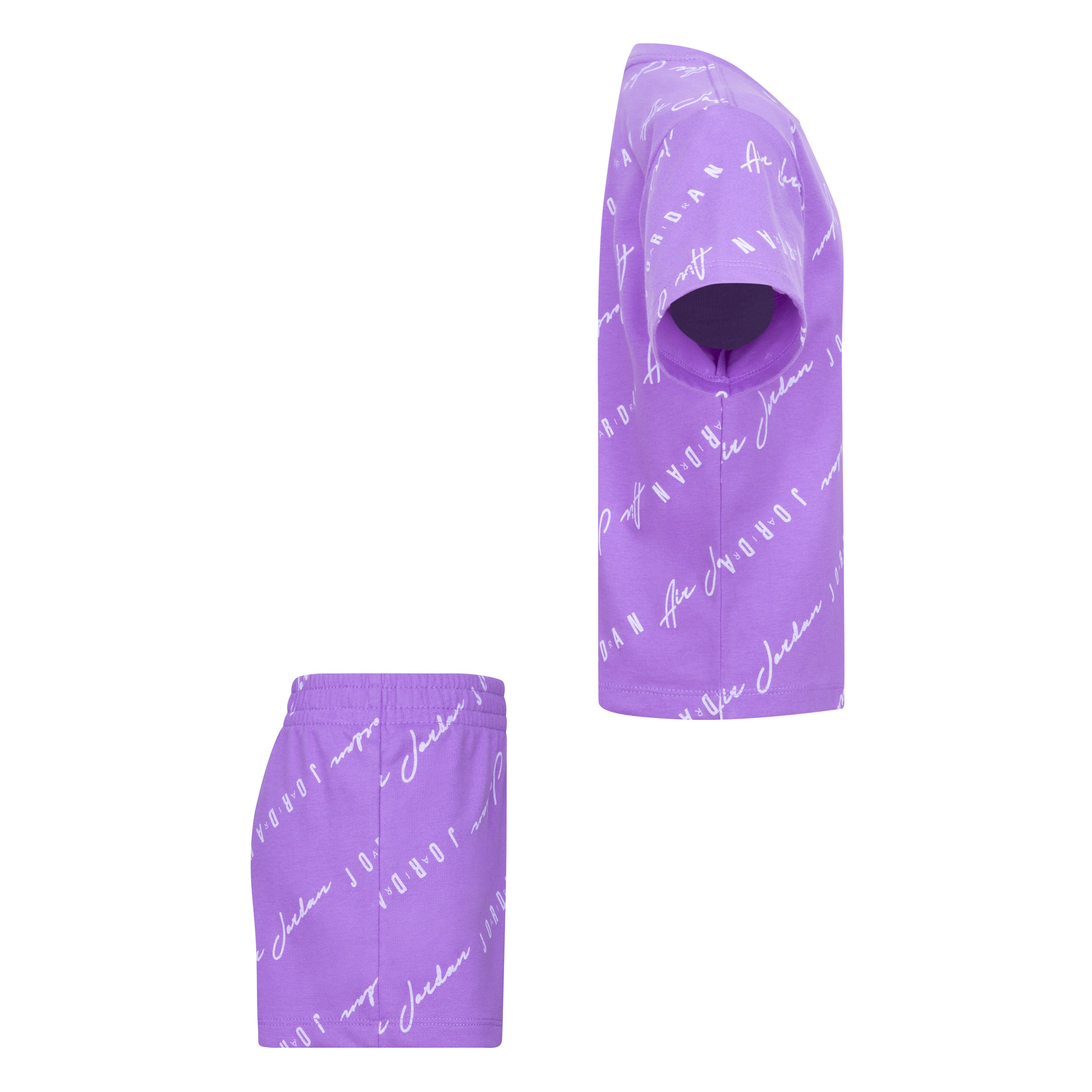 JORDAN GIRLS' ESSENTIAL PRINTED T-SHIRT & SHORTS SET (PURPLE SIZE 4-6X)