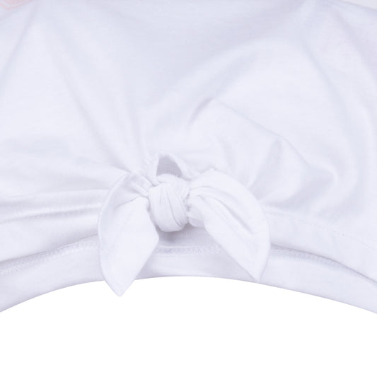 JORDAN GIRLS WAVE ICON T-SHIRT & SHORTS SET (WHITE/PINK SIZE 4-6X)