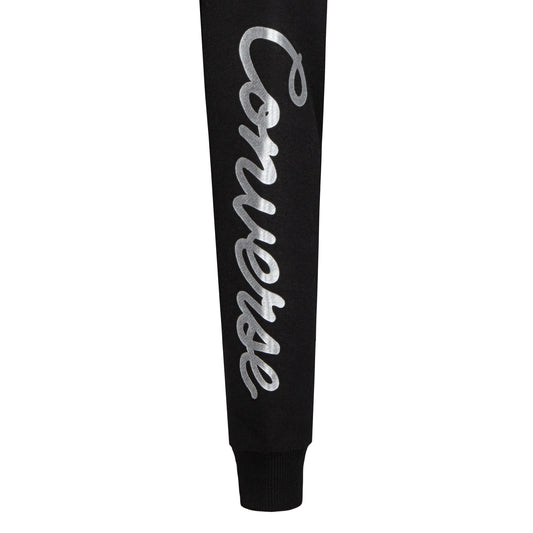 CONVERSE GIRLS' CROPPED FOIL BLACK PULLOVER HOODIE (SIZES 4-6X)