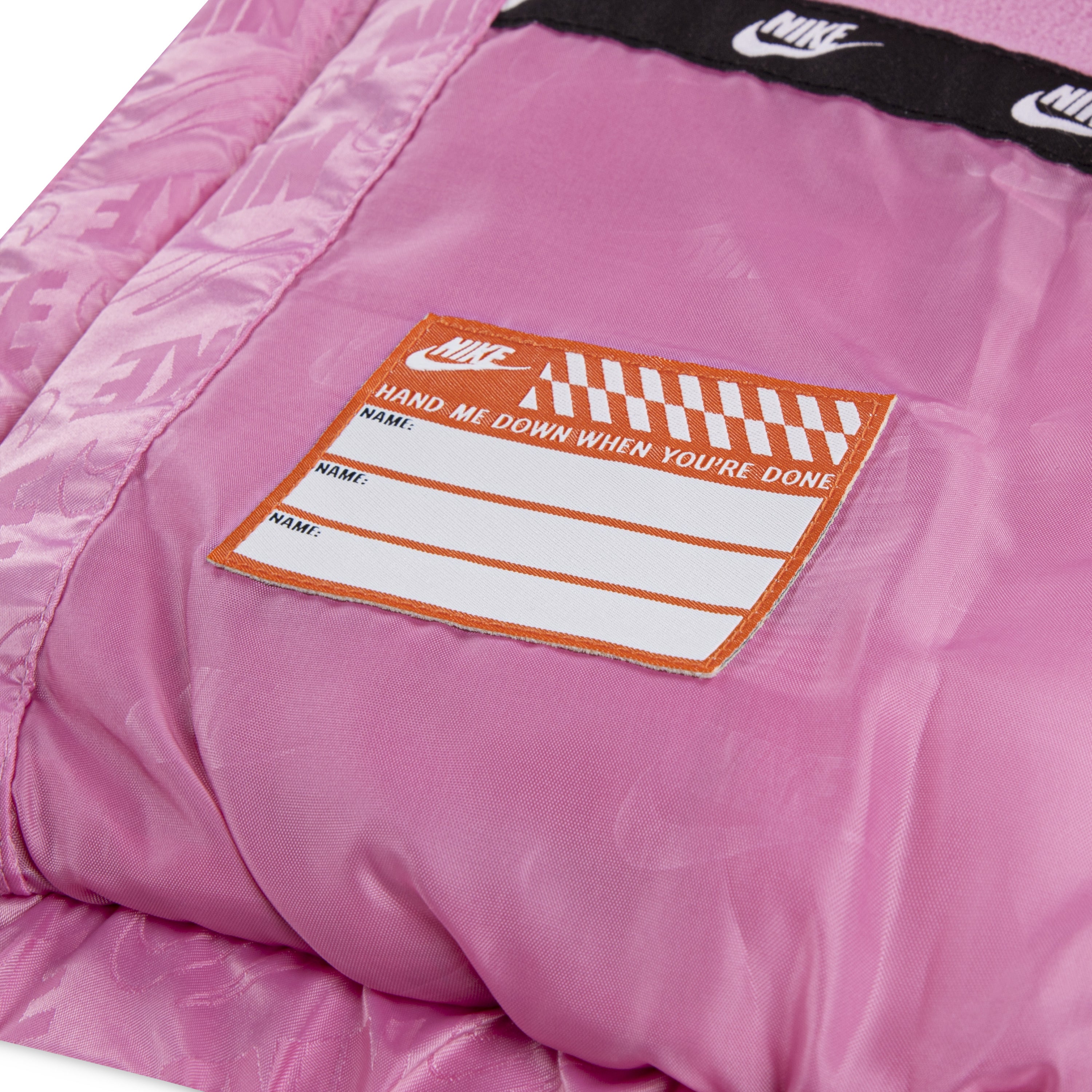 NIKE GIRLS JACQUARD PINK PUFFER JACKET (SIZE 4-6X)