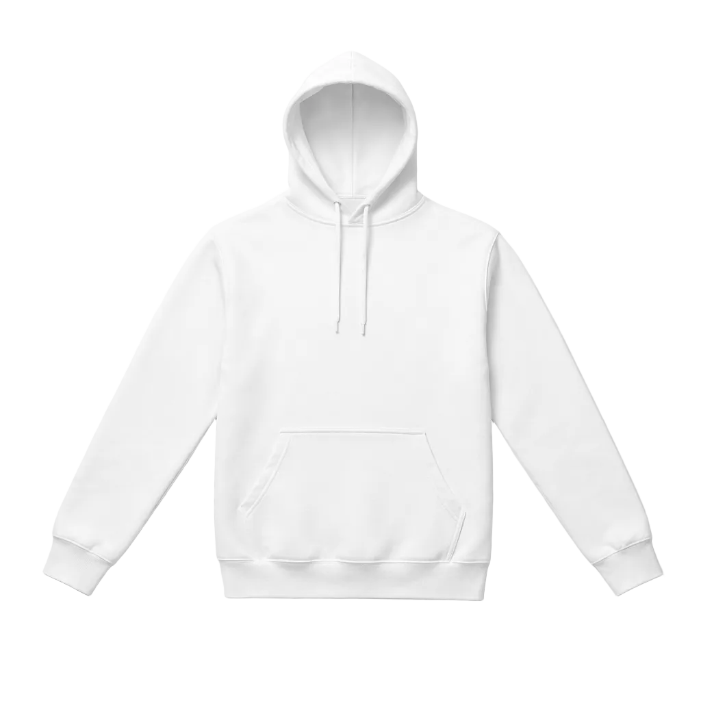 MEN'S FLEECE PULLOVER HOODIE 320 GSM HEAVY QUALITY (WHITE)