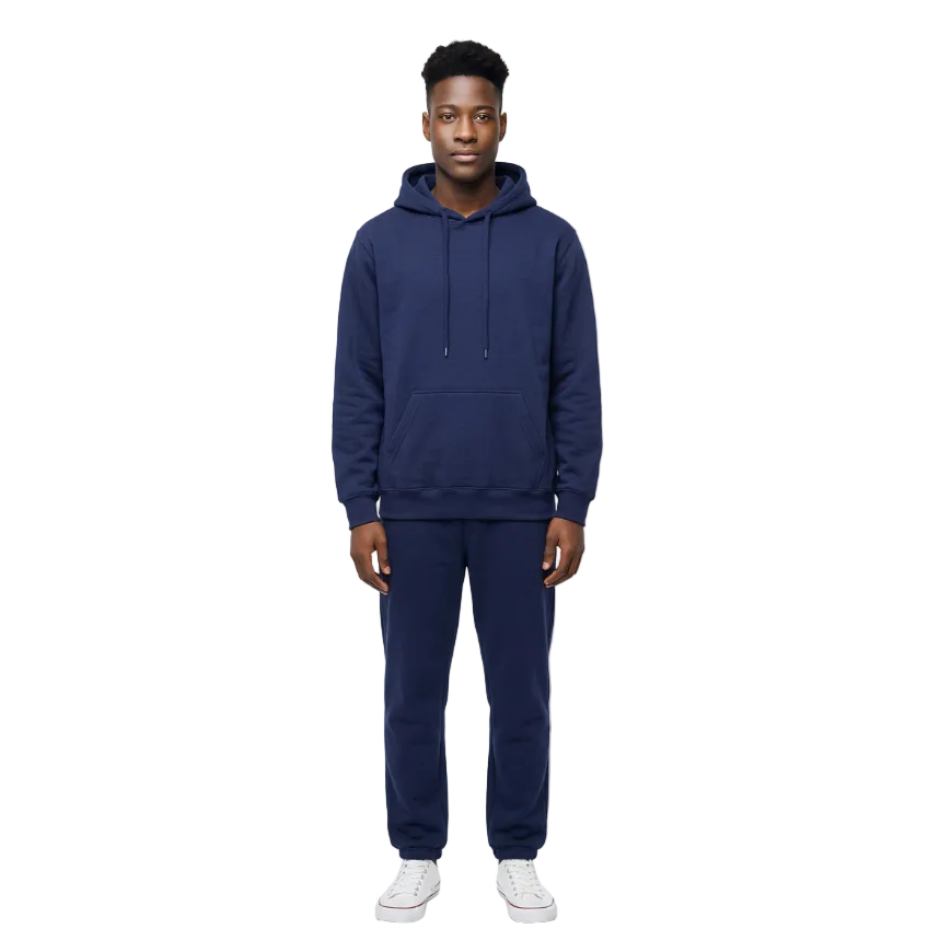 MEN'S FLEECE PULLOVER HOODIE 320 GSM HEAVY QUALITY (NAVY)