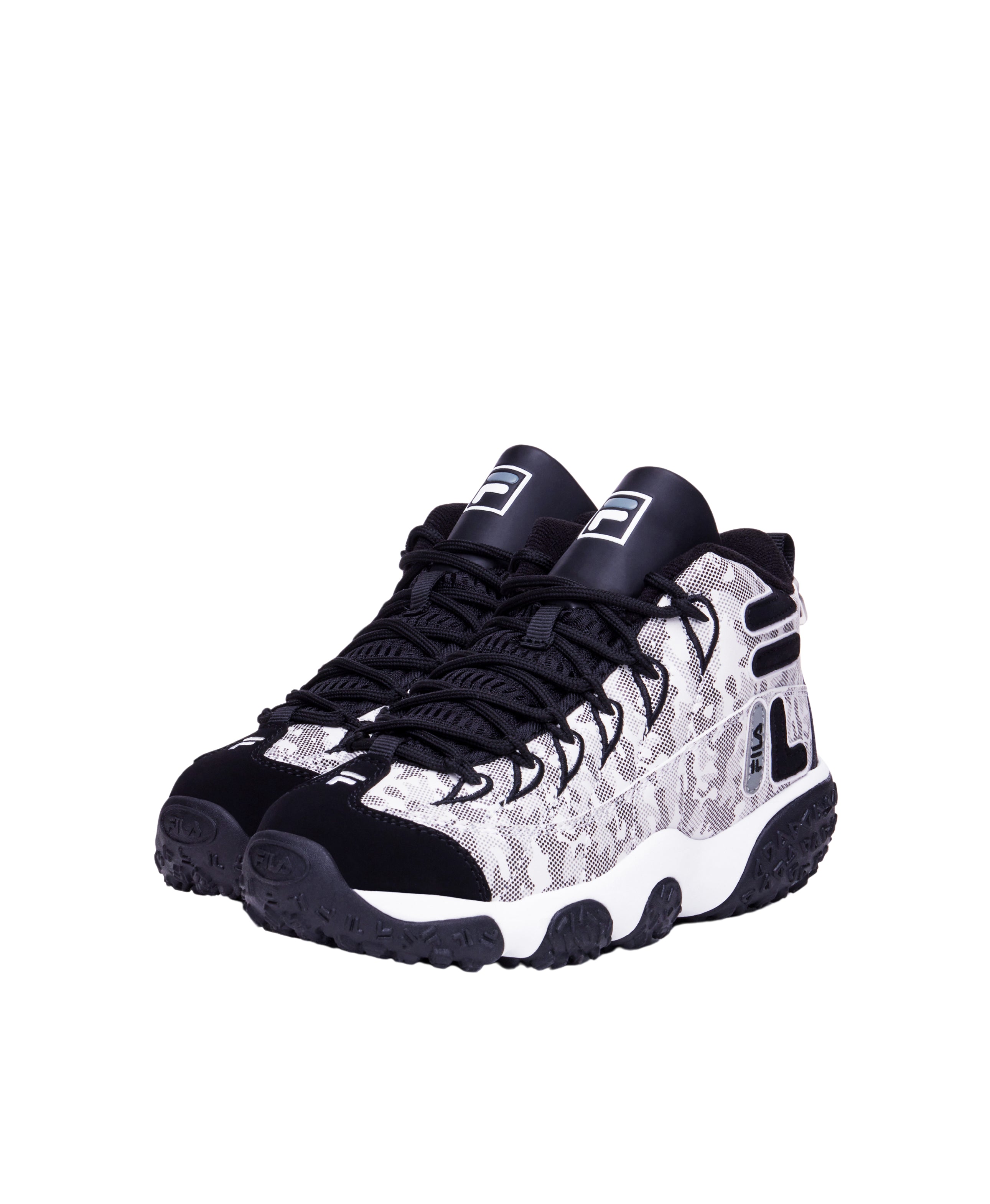 KIDS FILA SNAKE DANCER WINTER CAMO SHOES (BLACK/WHITE)