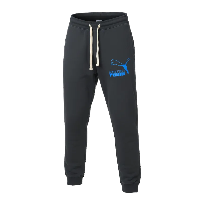 PUMA MEN'S LOGO PRINT FLEECE JOGGER (CHARCOAL)