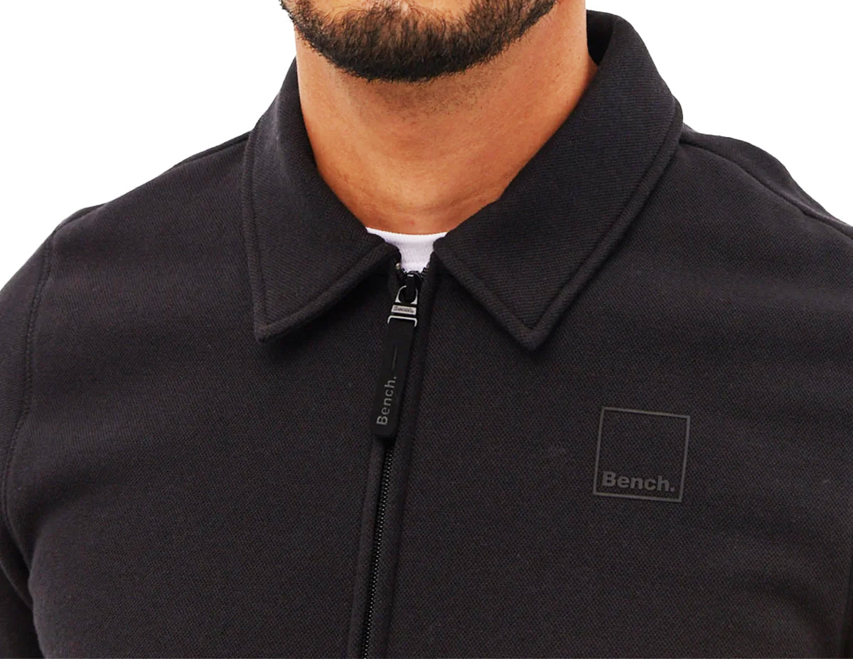 BENCH MEN'S FULL ZIP SWEATER JACKET (BLACK)