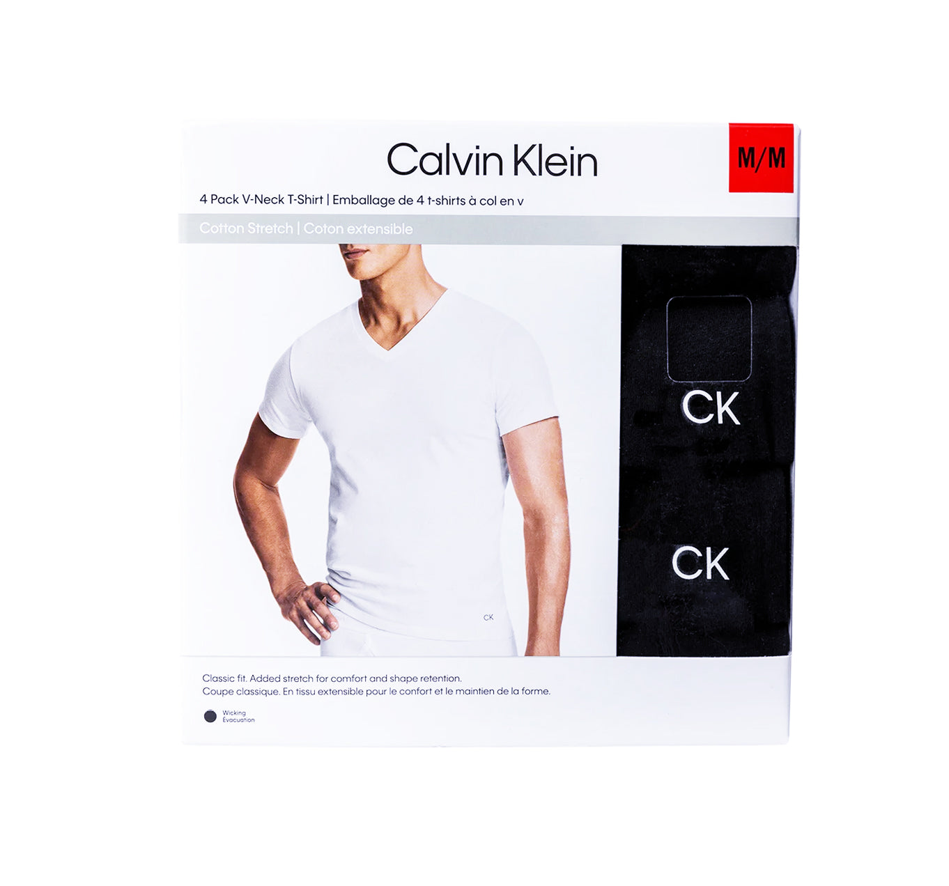 CALVIN KLEIN MEN'S V-NECK 4 T-SHIRTS PACK (BLACK)