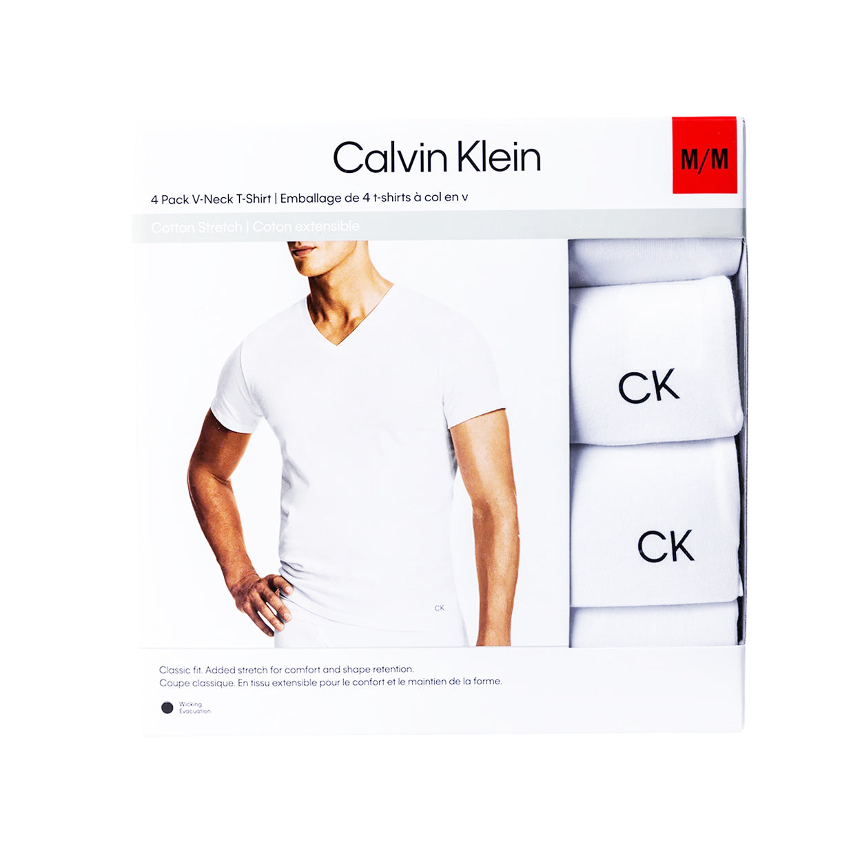 CALVIN KLEIN MEN'S V-NECK 4 T-SHIRTS PACK (WHITE)